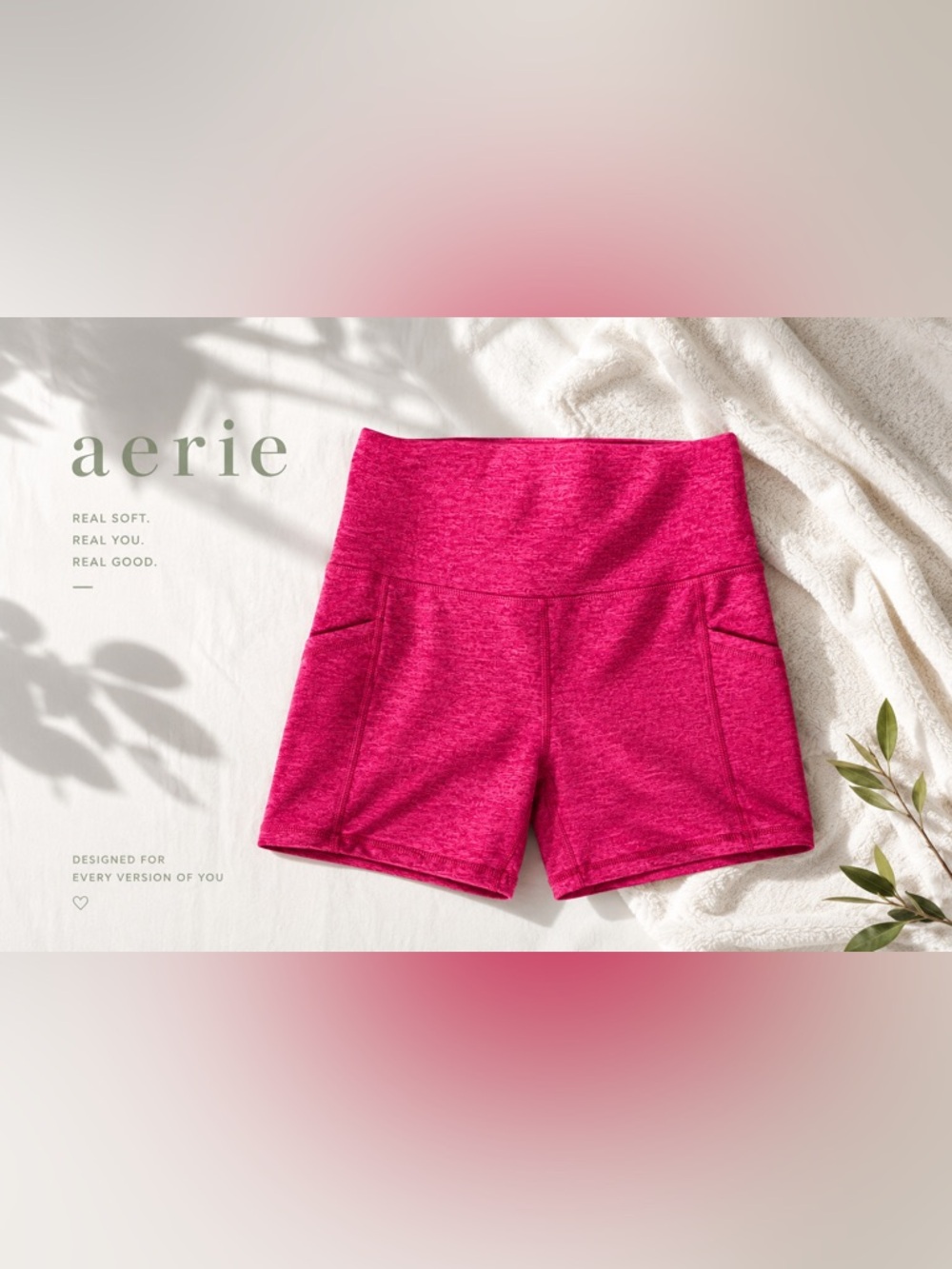 Aerie OFFLINE The Hugger High Rise Bike Shorts Pink 5"
Inseam Size S